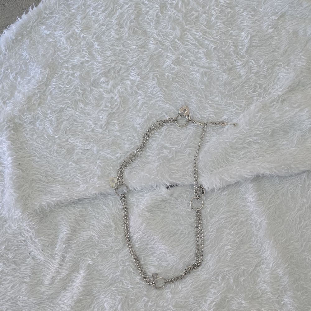 Silver Heart & Key Charm Chain Belt – Adjustable Y2K Style